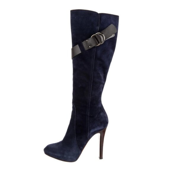 Givenchy Boots Rare Blue Suede sz 38 - Picture 1 of 13